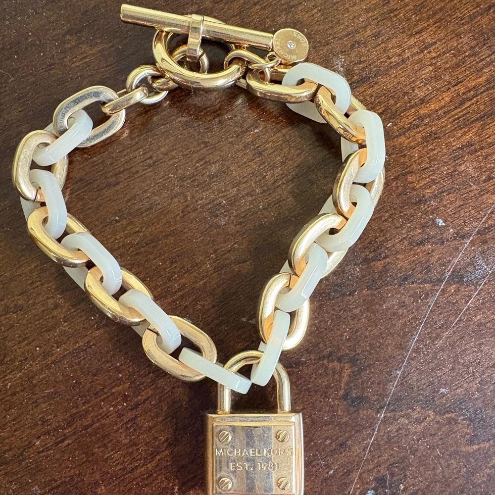 Michael Kors Gold and Cream Statement Bracelet